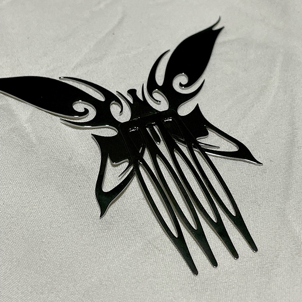 Metal Silver Tunnel Vision Hair Comb Accessory